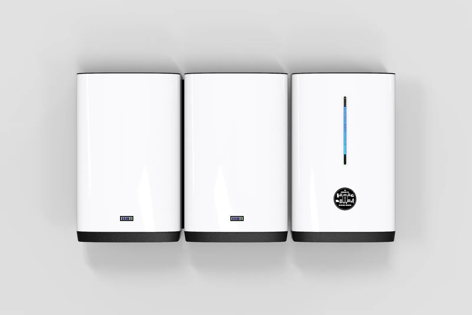 Thuisbatterij aan de muur van een woning